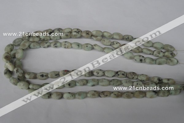 COV53 15.5 inches 8*12mm oval sesame jasper beads wholesale