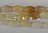 COV55 15.5 inches 8*12mm oval yellow jade gemstone beads wholesale