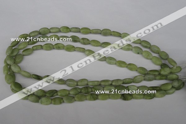 COV56 15.5 inches 8*12mm oval seaweed jade gemstone beads wholesale