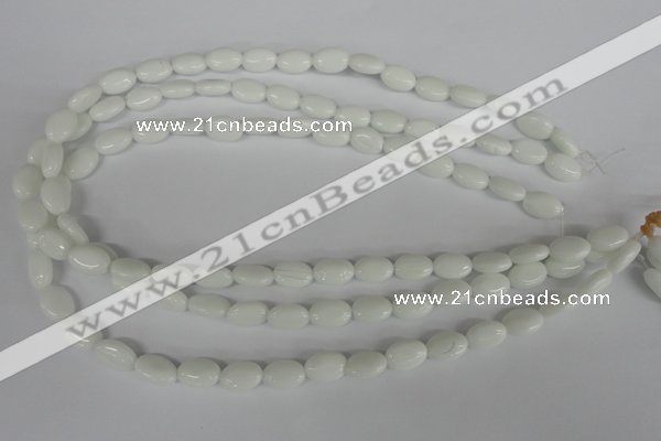 COV58 15.5 inches 8*12mm oval white porcelain beads wholesale