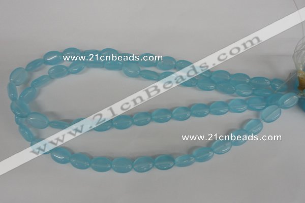 COV62 15.5 inches 10*14mm oval candy jade beads wholesale