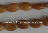 COV69 15.5 inches 10*14mm oval yellow jade beads wholesale