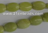 COV70 15.5 inches 10*14mm oval lemon jade beads wholesale