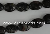 COV71 15.5 inches 10*14mm oval plum blossom jade beads wholesale