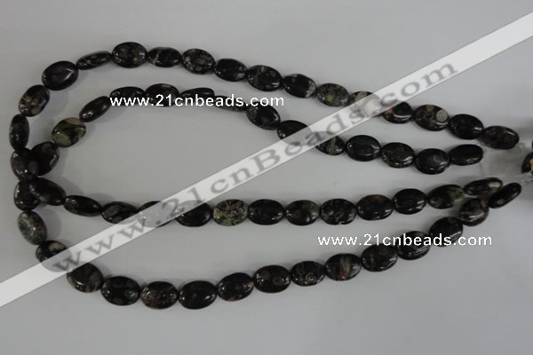 COV71 15.5 inches 10*14mm oval plum blossom jade beads wholesale