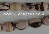 COV75 15.5 inches 10*14mm oval zebra jasper beads wholesale