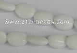 COV82 15.5 inches 10*14mm oval white porcelain beads wholesale