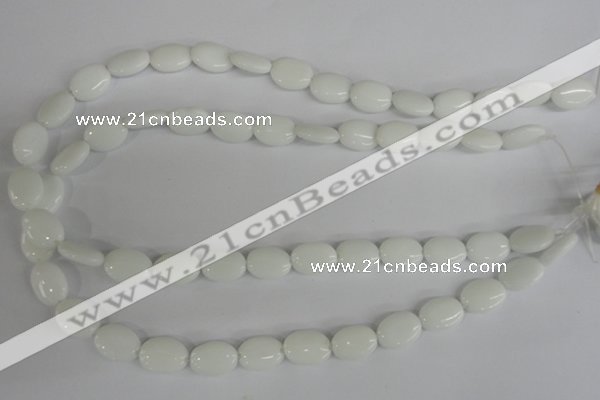 COV82 15.5 inches 10*14mm oval white porcelain beads wholesale