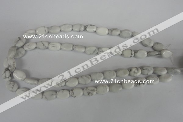 COV86 15.5 inches 10*14mm oval white howlite turquoise beads wholesale