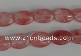 COV91 15.5 inches 10*14mm oval cherry quartz beads wholesale