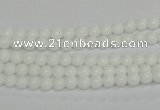 CPB01 15.5 inches 4mm round white porcelain beads wholesale