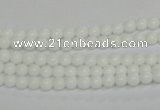 CPB01 15.5 inches 4mm round white porcelain beads wholesale