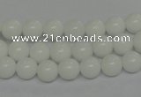 CPB03 15.5 inches 8mm round white porcelain beads wholesale