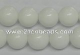 CPB06 15.5 inches 14mm round white porcelain beads wholesale