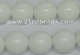 CPB07 15.5 inches 16mm round white porcelain beads wholesale