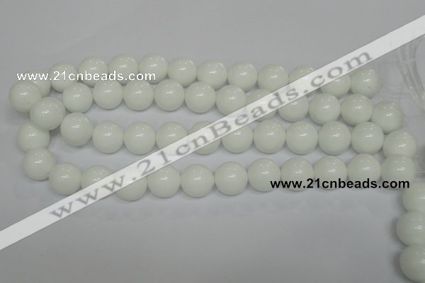 CPB07 15.5 inches 16mm round white porcelain beads wholesale