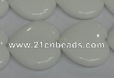 CPB107 15.5 inches 25*25mm heart white porcelain beads wholesale