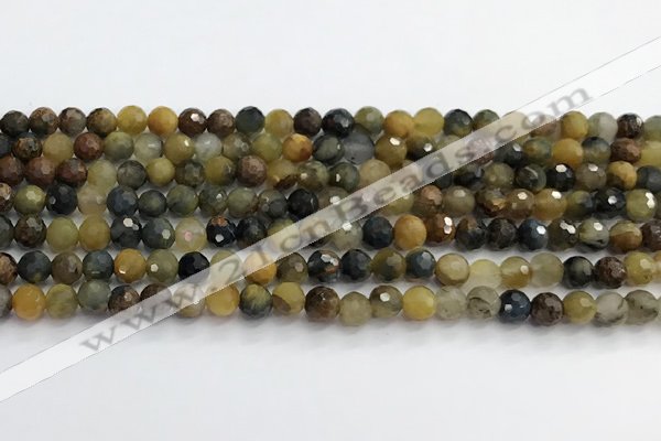 CPB1076 15.5 inches 6mm faceted round natural pietersite beads