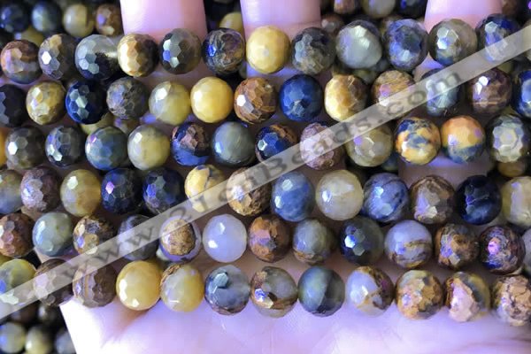 CPB1082 15.5 inches 8mm faceted round pietersite gemstone beads