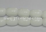 CPB11 15.5 inches 10*14mm drum white porcelain beads wholesale