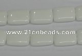 CPB121 15.5 inches 12*16mm rectangle white porcelain beads wholesale