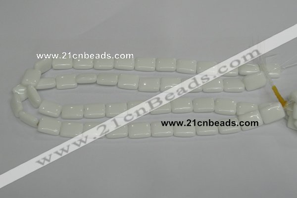 CPB121 15.5 inches 12*16mm rectangle white porcelain beads wholesale