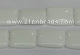 CPB122 15.5 inches 15*20mm rectangle white porcelain beads wholesale