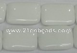 CPB123 15.5 inches 18*25mm rectangle white porcelain beads wholesale