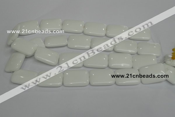 CPB124 15.5 inches 22*30mm rectangle white porcelain beads wholesale