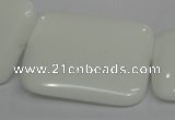 CPB125 15.5 inches 30*40mm rectangle white porcelain beads wholesale