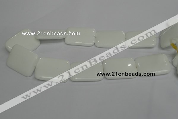 CPB125 15.5 inches 30*40mm rectangle white porcelain beads wholesale