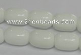 CPB14 15.5 inches 13*18mm drum white porcelain beads wholesale