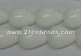 CPB25 15.5 inches 15*20mm teardrop white porcelain beads wholesale