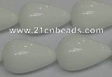 CPB26 15.5 inches 15*25mm teardrop white porcelain beads wholesale