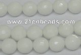 CPB34 15.5 inches 10mm faceted round white porcelain beads wholesale