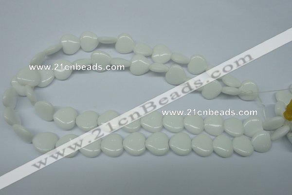 CPB350 15 inches 12*12mm heart white porcelain beads wholesale