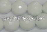 CPB38 15.5 inches 18mm faceted round white porcelain beads wholesale