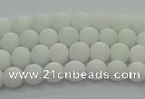 CPB410 15.5 inches 4mm round matte white porcelain beads