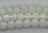 CPB411 15.5 inches 6mm round matte white porcelain beads