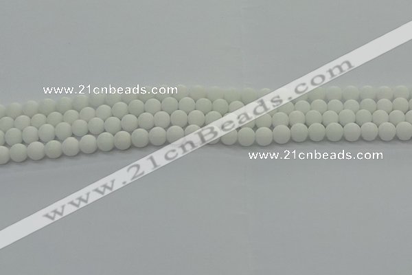 CPB411 15.5 inches 6mm round matte white porcelain beads