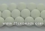 CPB412 15.5 inches 8mm round matte white porcelain beads