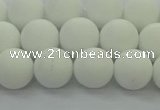 CPB413 15.5 inches 10mm round matte white porcelain beads