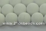 CPB414 15.5 inches 12mm round matte white porcelain beads