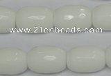 CPB43 15.5 inches 13*18mm faceted drum white porcelain beads