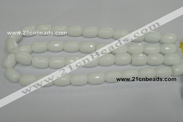 CPB43 15.5 inches 13*18mm faceted drum white porcelain beads