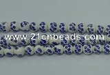 CPB501 15.5 inches 6mm round Painted porcelain beads