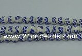 CPB502 15.5 inches 8mm round Painted porcelain beads