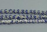 CPB502 15.5 inches 8mm round Painted porcelain beads