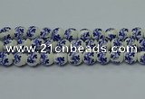 CPB511 15.5 inches 6mm round Painted porcelain beads