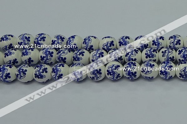 CPB512 15.5 inches 8mm round Painted porcelain beads